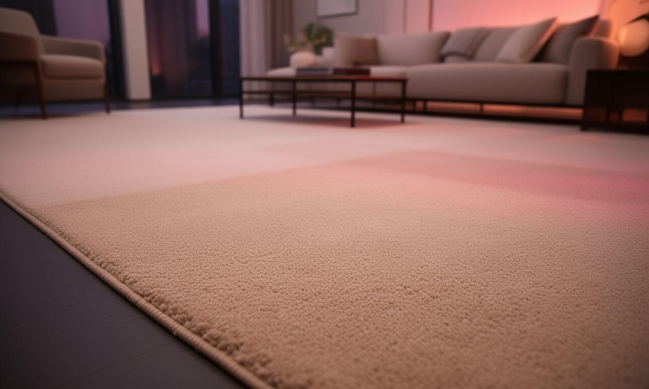 Freshly cleaned carpet in a modern Brooklyn living room with soft evening light